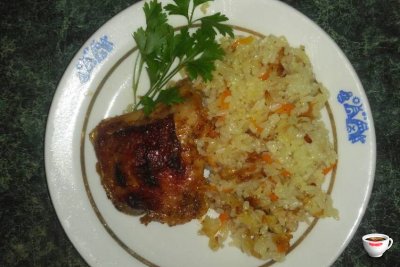 "Ленивый плов" или курочка с рисом в духовке